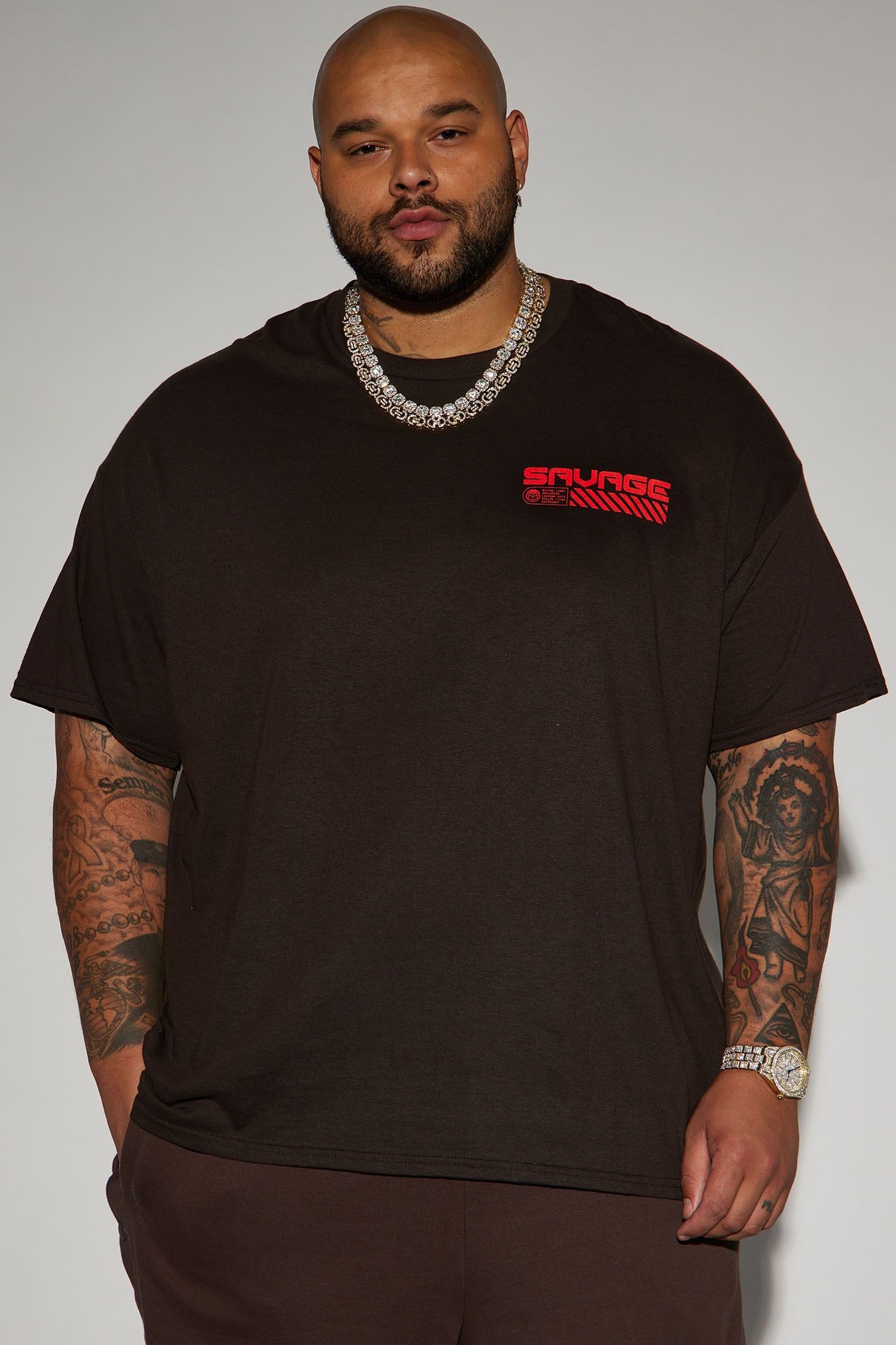 Savage Future Short Sleeve Tee - Chocolate sold by Fashion Nova product image thumbnail 7