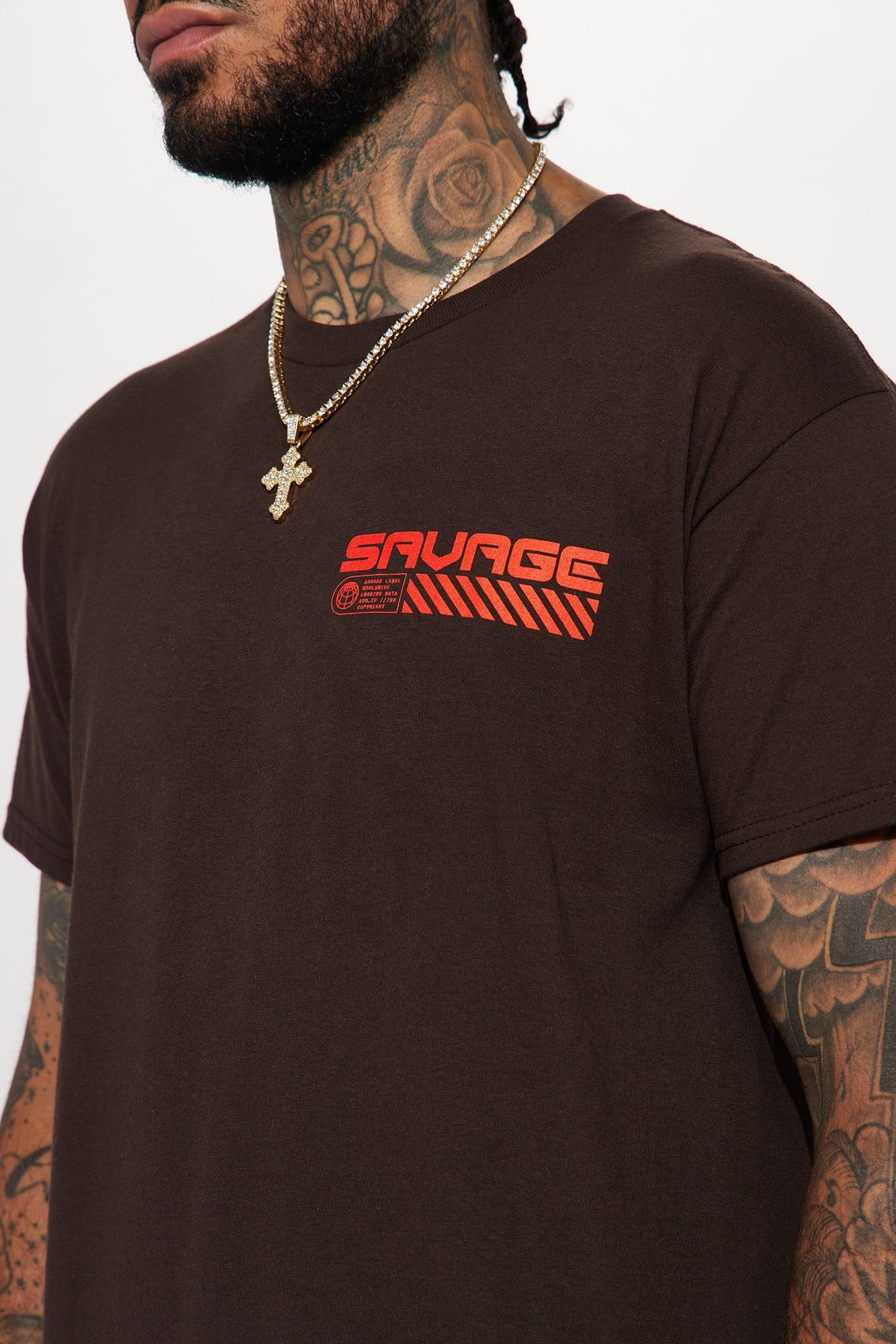Savage Future Short Sleeve Tee - Chocolate sold by Fashion Nova product image thumbnail 4