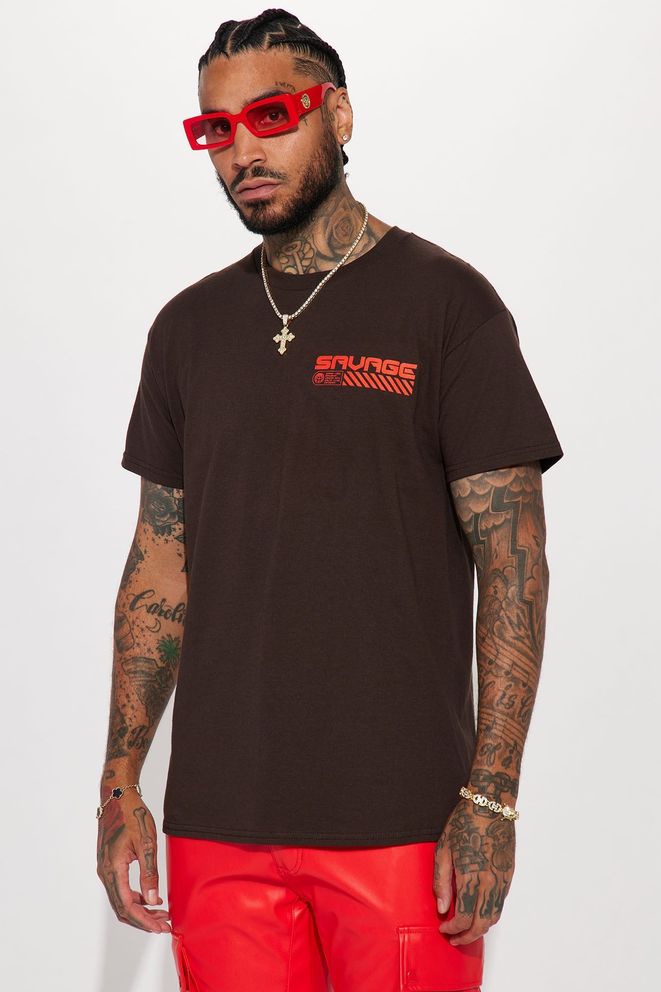 Savage Future Short Sleeve Tee - Chocolate sold by Fashion Nova product image thumbnail 5