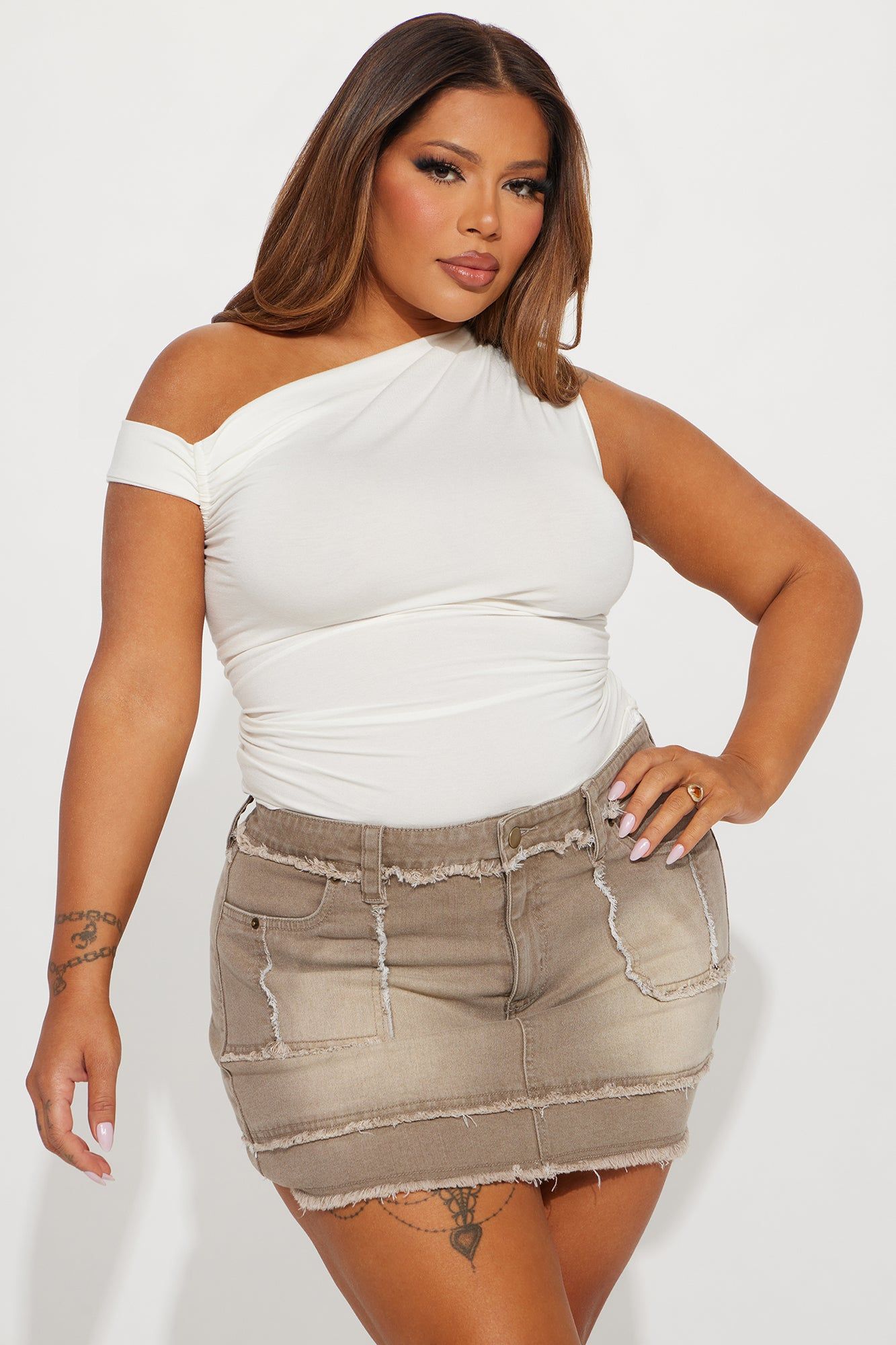 Bianca One Shoulder Top - White sold by Fashion Nova product image thumbnail 4