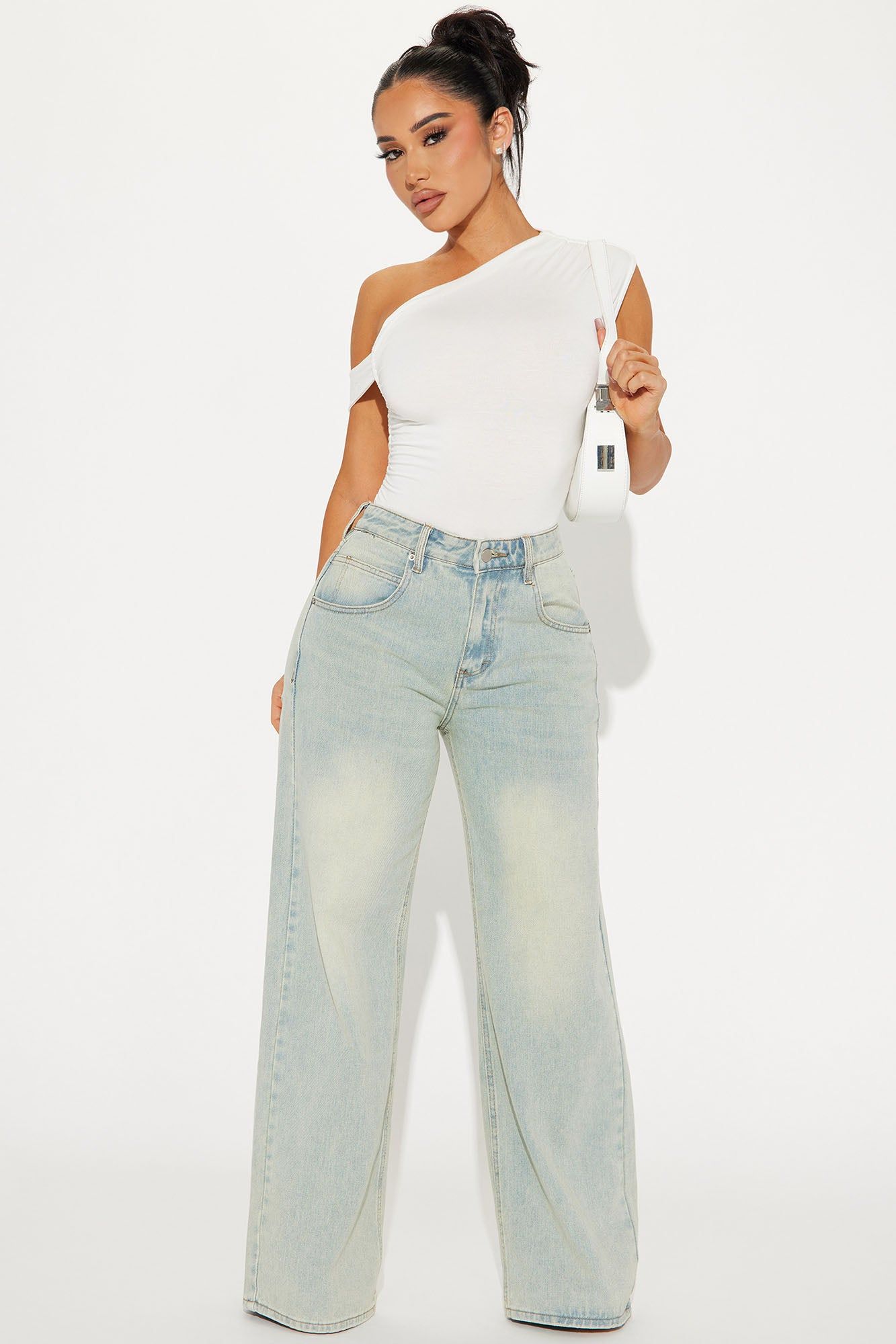 Bianca One Shoulder Top - White sold by Fashion Nova product image thumbnail 2