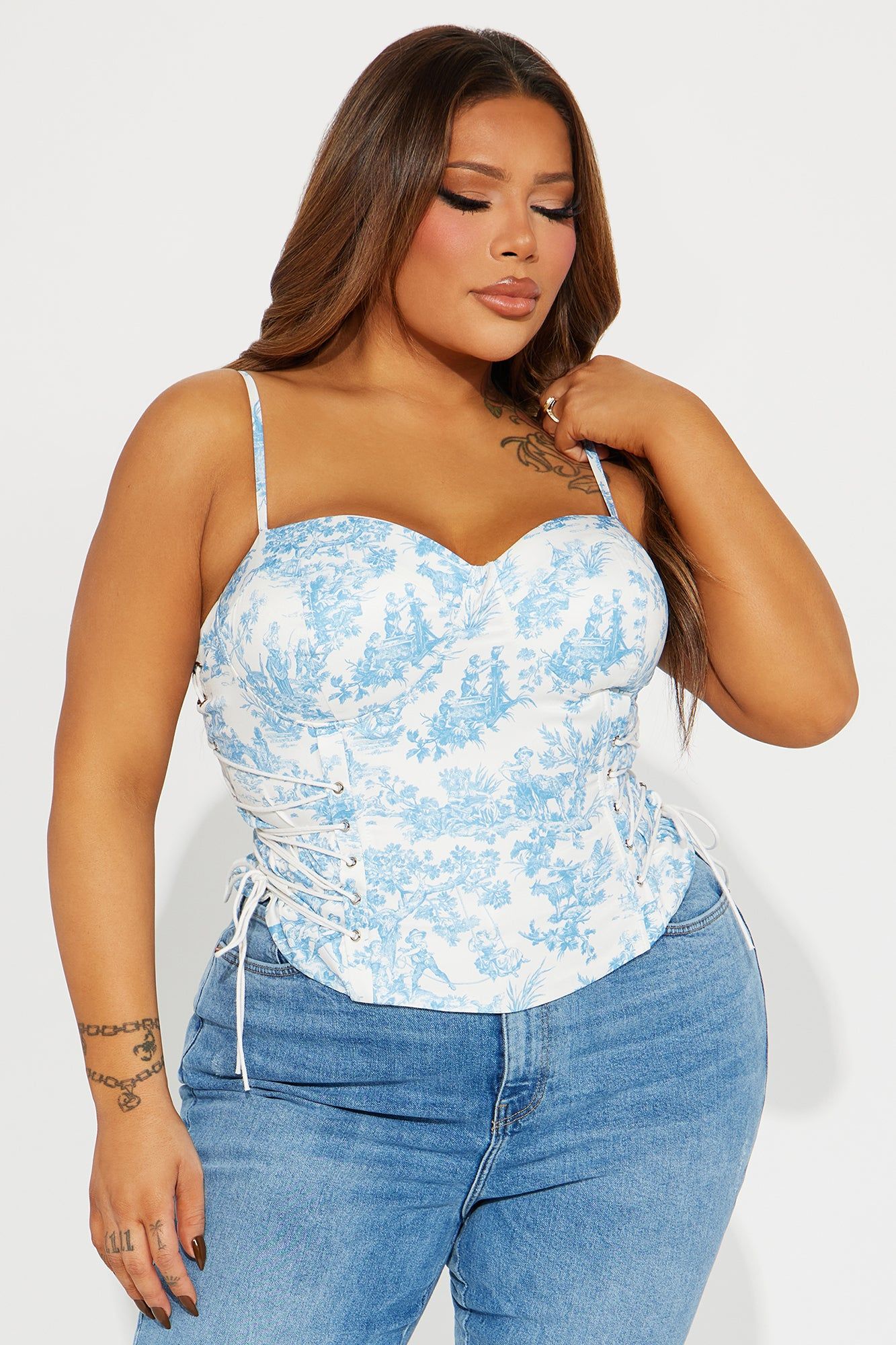 Spring Dream Corset Top - Blue/combo sold by Fashion Nova product image thumbnail 4