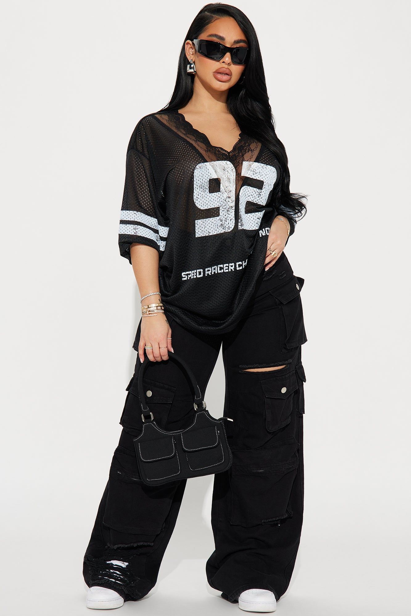 Box Suite Lace Jersey Tee - Black sold by Fashion Nova product image thumbnail 3