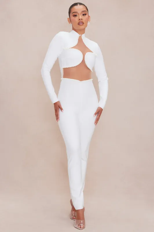 Jordyn Bandage Jumpsuit - White sold by Fashion Nova