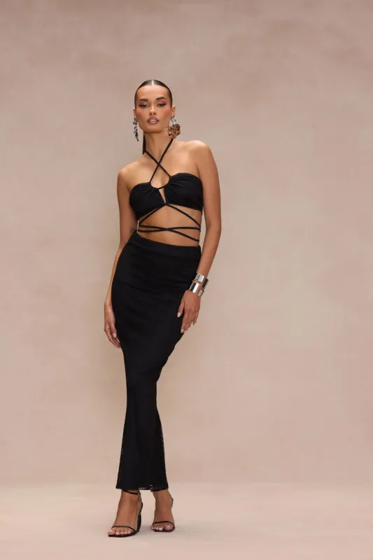 Tulum Fishnet Skirt Set - Black sold by Fashion Nova