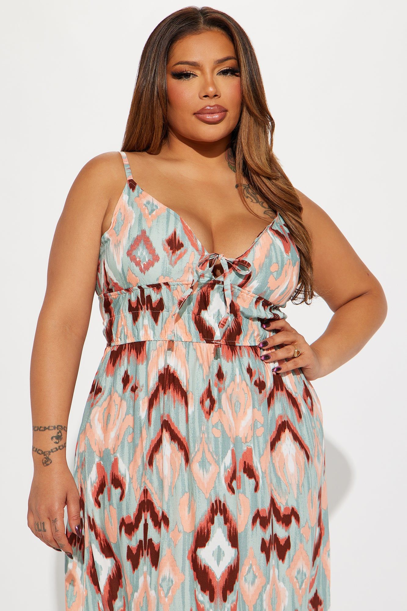 Leora Tribal Maxi Dress - Brown/combo sold by Fashion Nova product image thumbnail 5