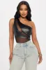On Your Mind One Shoulder Bodysuit - Black sold by Fashion Nova