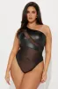 On Your Mind One Shoulder Bodysuit - Black sold by Fashion Nova