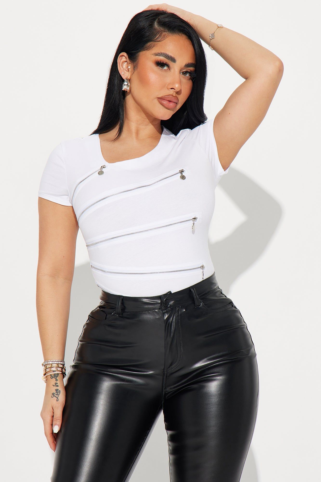 Unveiling Secrets Zipper Bodysuit - White sold by Fashion Nova product image thumbnail 4