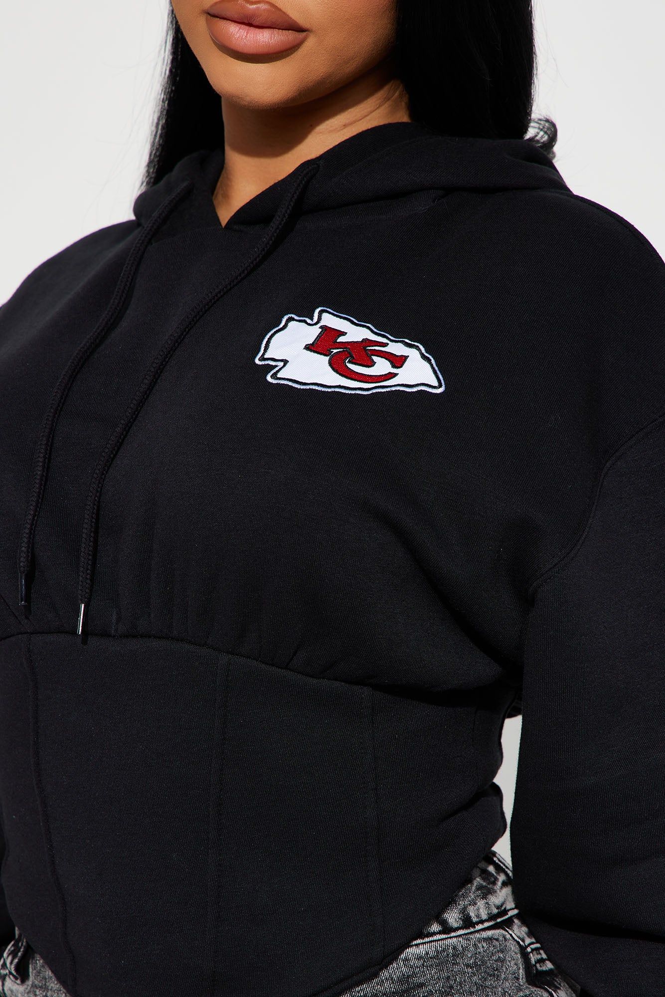 Kansas City Chiefs Corset Hoodie - Black sold by Fashion Nova product image thumbnail 3