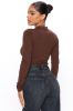 Melanie Mock Neck Bodysuit - Chocolate sold by Fashion Nova