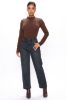 Melanie Mock Neck Bodysuit - Chocolate sold by Fashion Nova