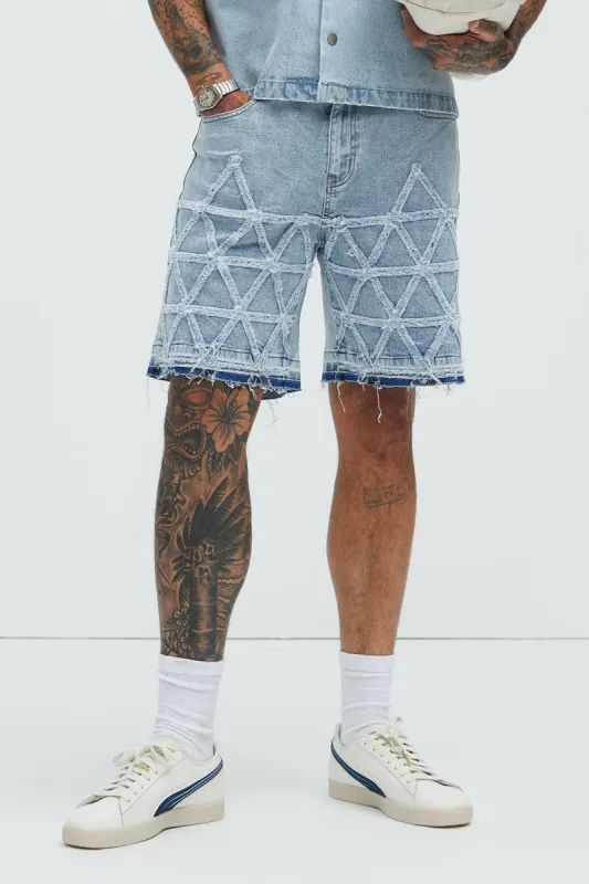 Interstellar Relaxed Denim Shorts - Medium Blue Wash sold by Fashion Nova
