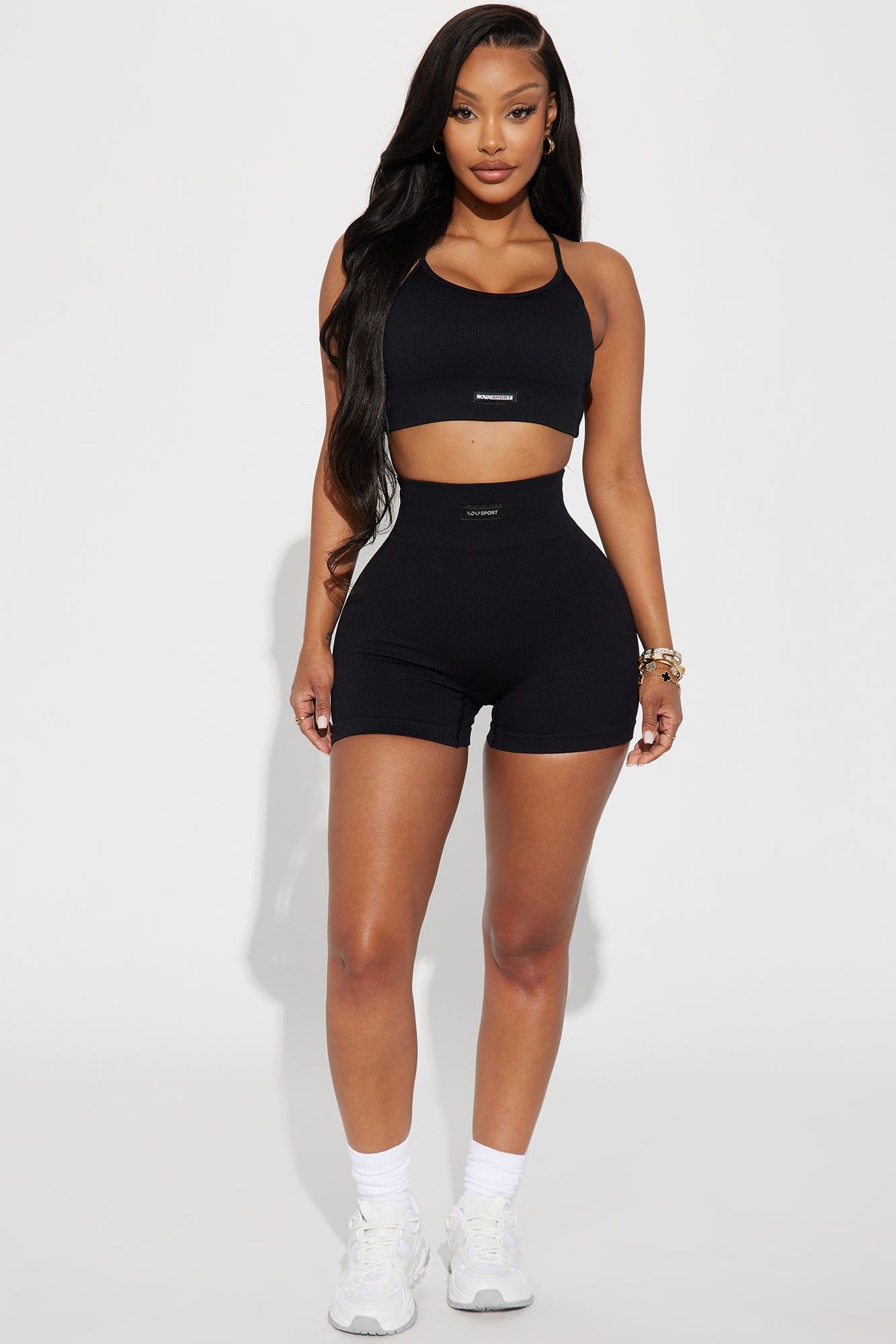 Effortless Emily Ribbed Seamless Sports Bra - Black sold by Fashion Nova product image thumbnail 3