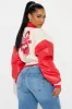 Mon Cheri Cropped Varsity Jacket - Taupe/combo sold by Fashion Nova