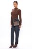 Melanie Mock Neck Bodysuit - Chocolate sold by Fashion Nova