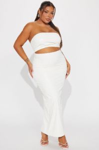 Perfect Illusion Maxi Dress - Cream sold by Fashion Nova