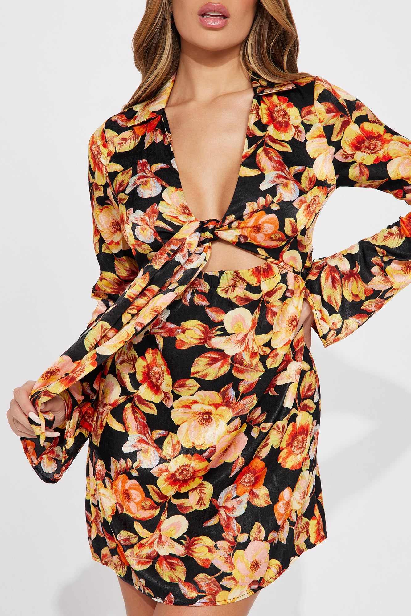 Summer Groove Floral Mini Dress - Black sold by Fashion Nova product image thumbnail 3