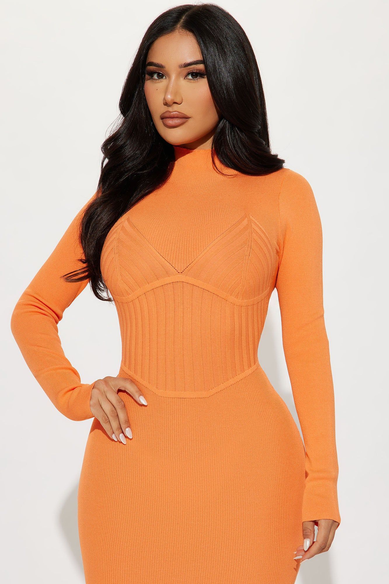 Jill Sweater Midi Dress - Orange sold by Fashion Nova product image thumbnail 2