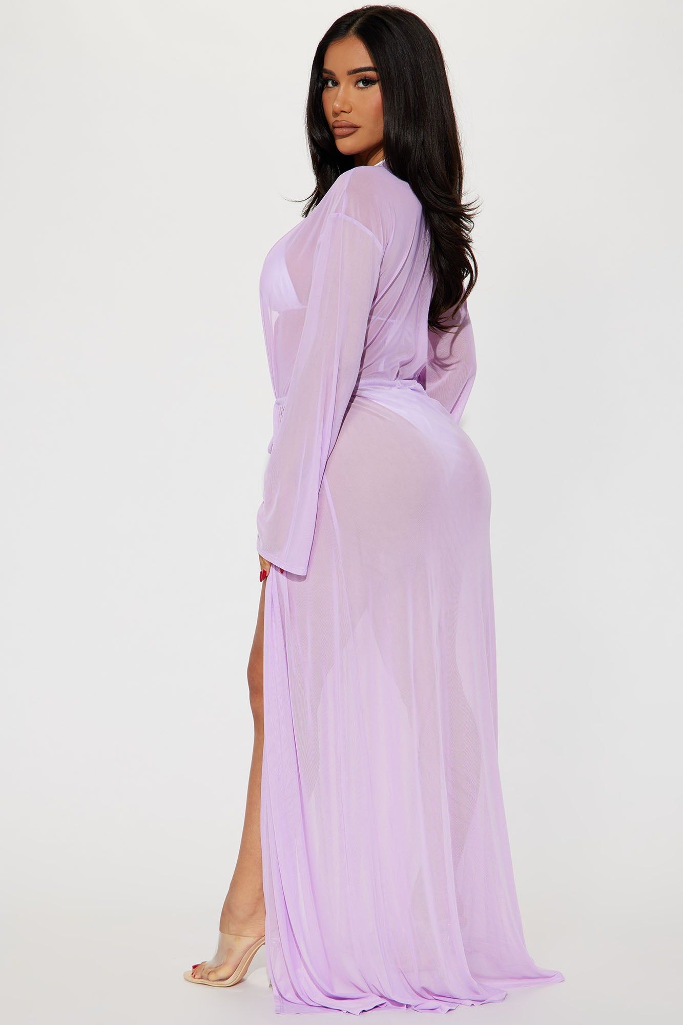 Sunbathing On Yachts Cover Up Kimono - Lavender sold by Fashion Nova product image thumbnail 3