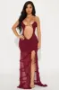 Kiana Mesh Maxi Dress - Wine sold by Fashion Nova