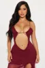 Kiana Mesh Maxi Dress - Wine sold by Fashion Nova