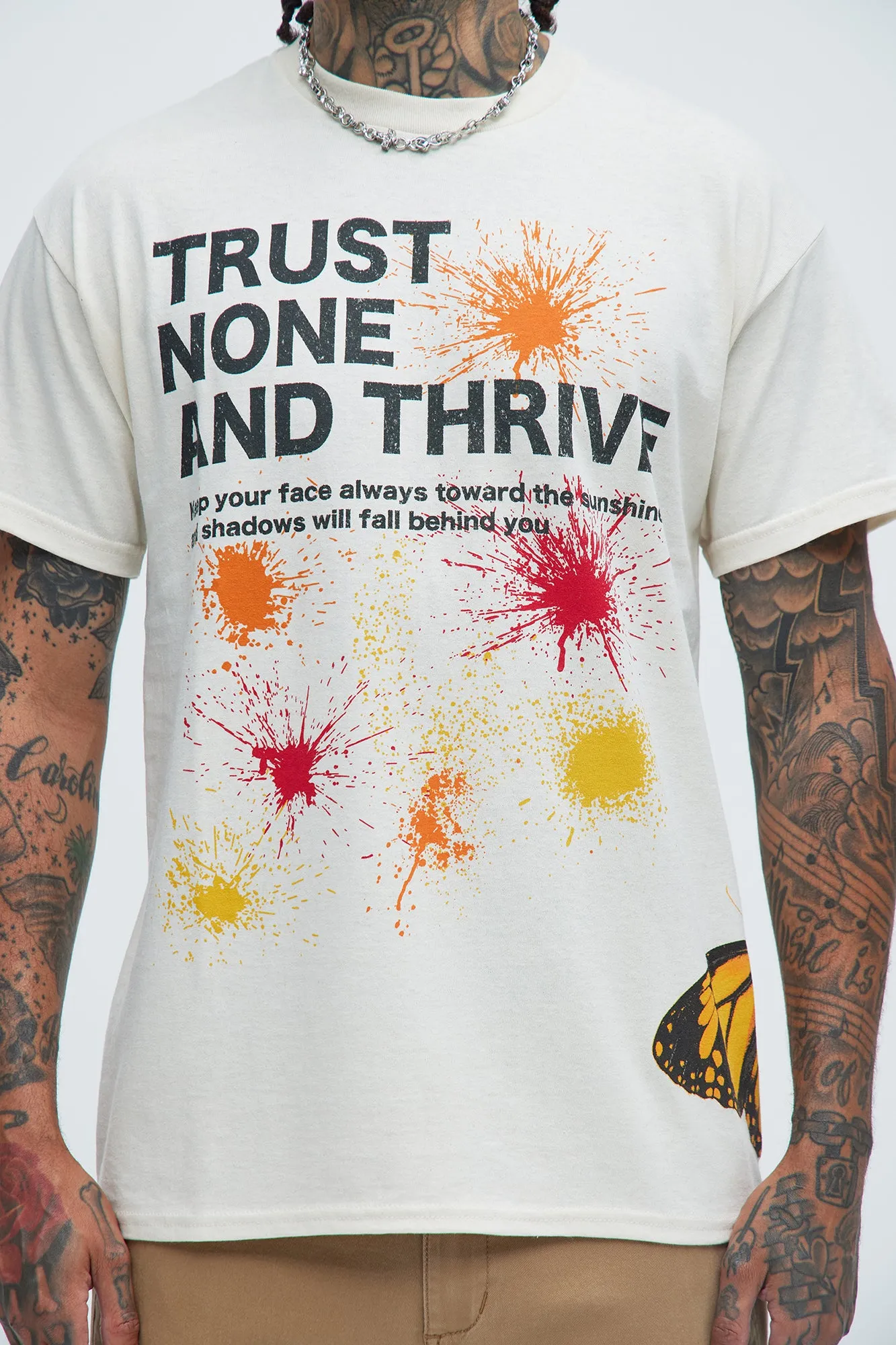 Trust None And Thrive Short Sleeve Tee - Natural/Combo sold by Fashion Nova product image thumbnail 3