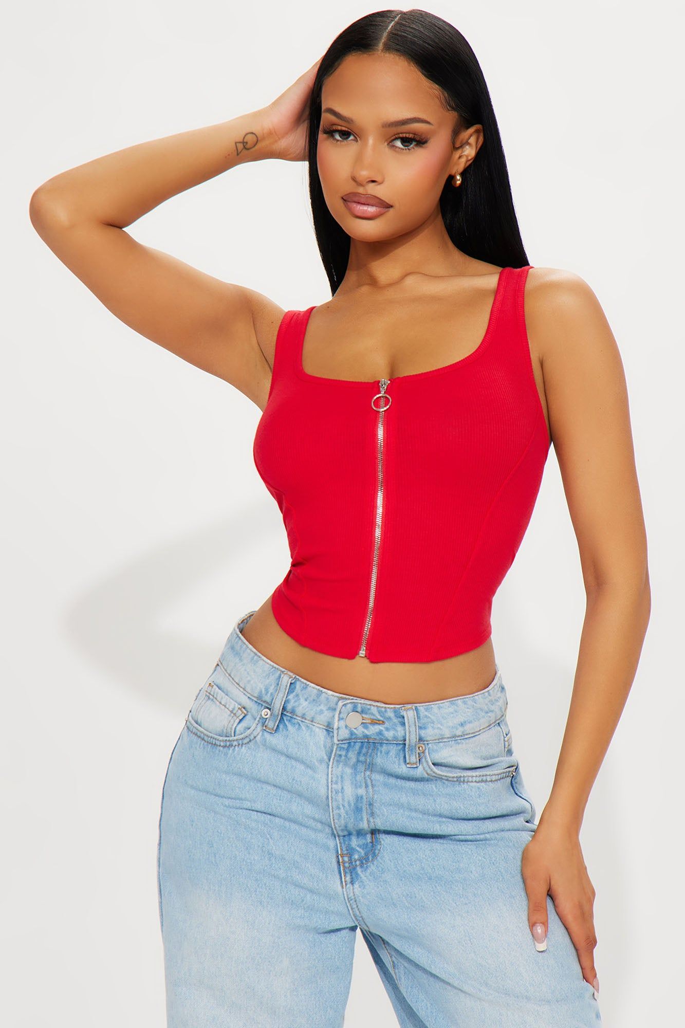 Azelia Zipper Top - Red sold by Fashion Nova product image thumbnail 2