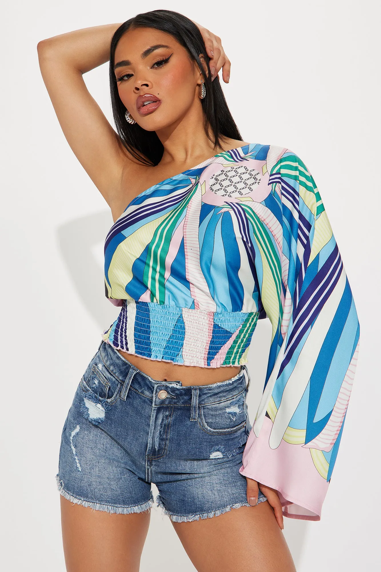 Sea Side Blouse Top - Multi Color sold by Fashion Nova