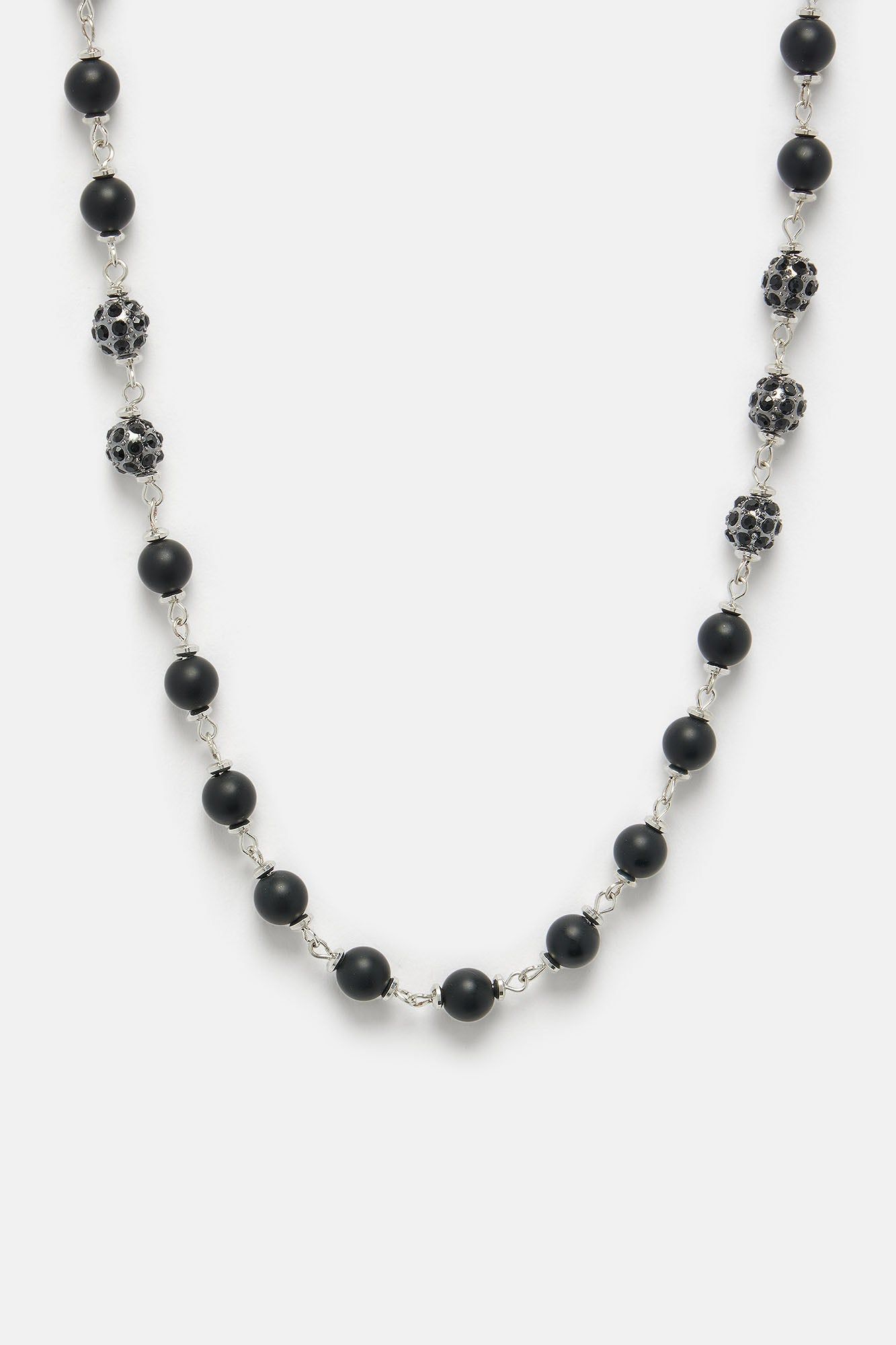 Beaded Onyx Chain Necklace - Silver sold by Fashion Nova product image thumbnail 3