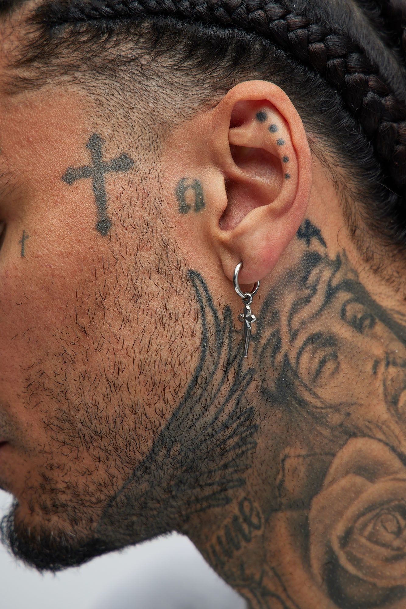 Cross Dangling Stainless Steel Earring Set - Silver sold by Fashion Nova