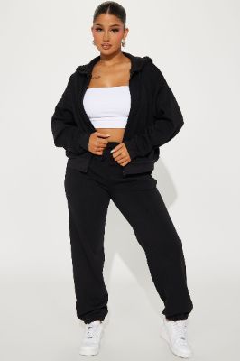 Game On Fleece Jogger Set - Black sold by Fashion Nova