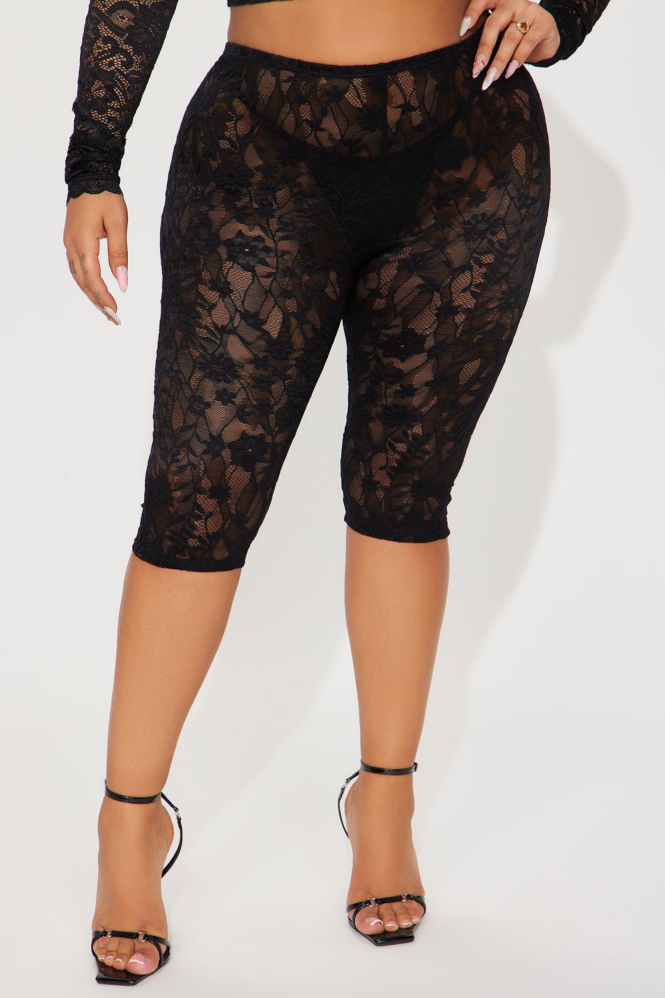 Current Mood Lace Capri Legging - Black sold by Fashion Nova product image thumbnail 5