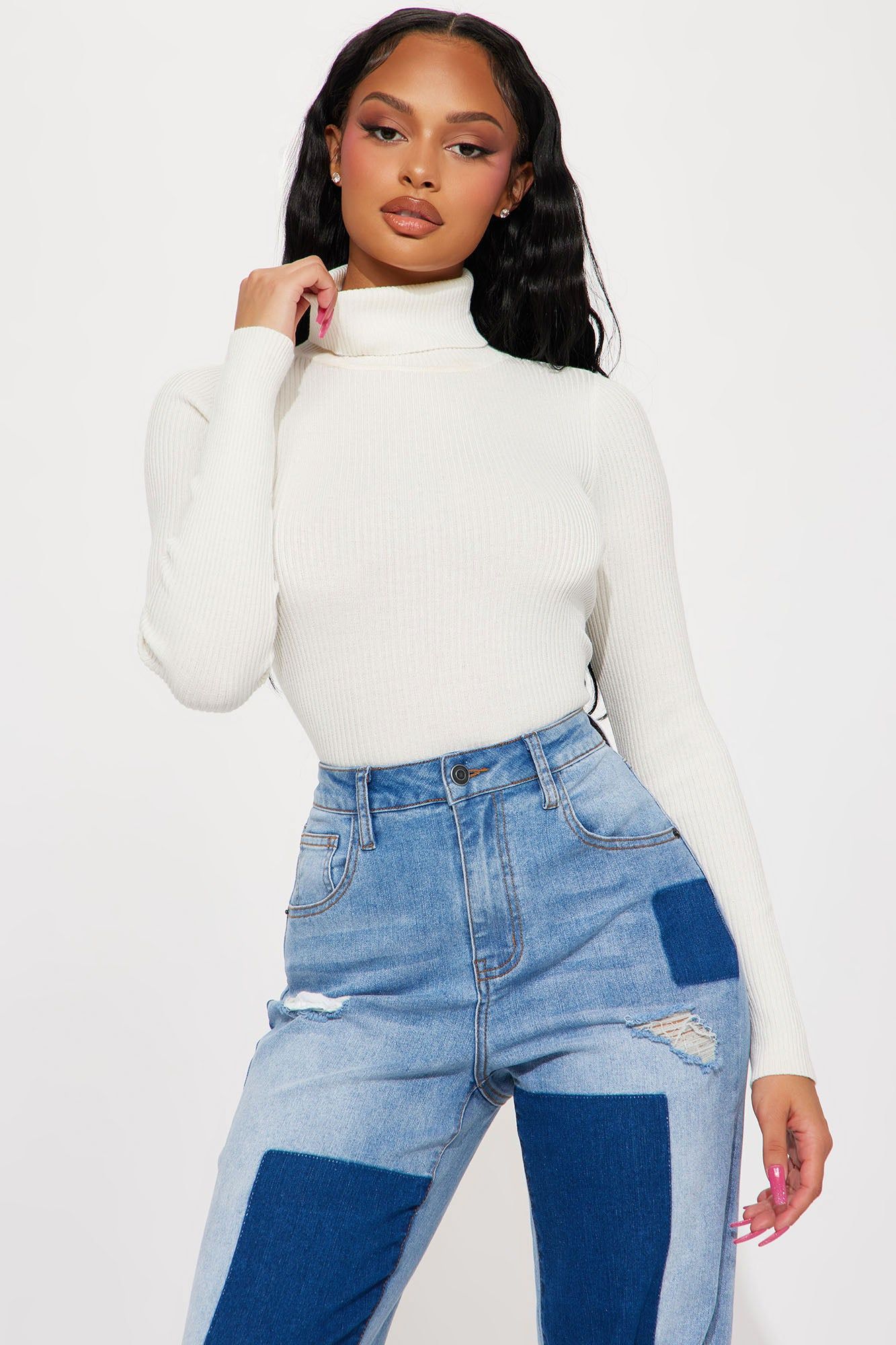Brookside Sweater Top - White sold by Fashion Nova