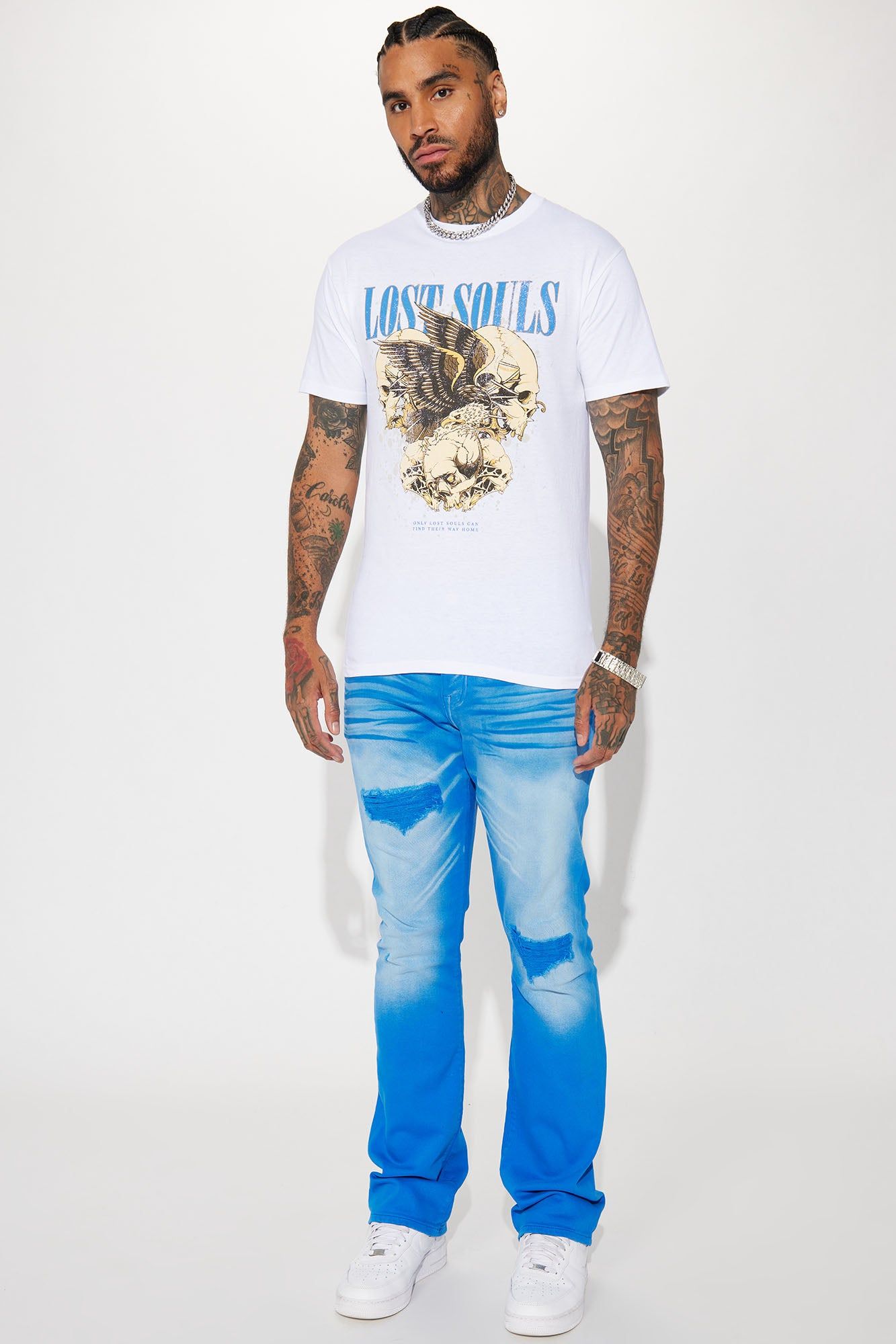 Eye Catching Stacked Skinny Flare Jeans - Blue sold by Fashion Nova product image thumbnail 3