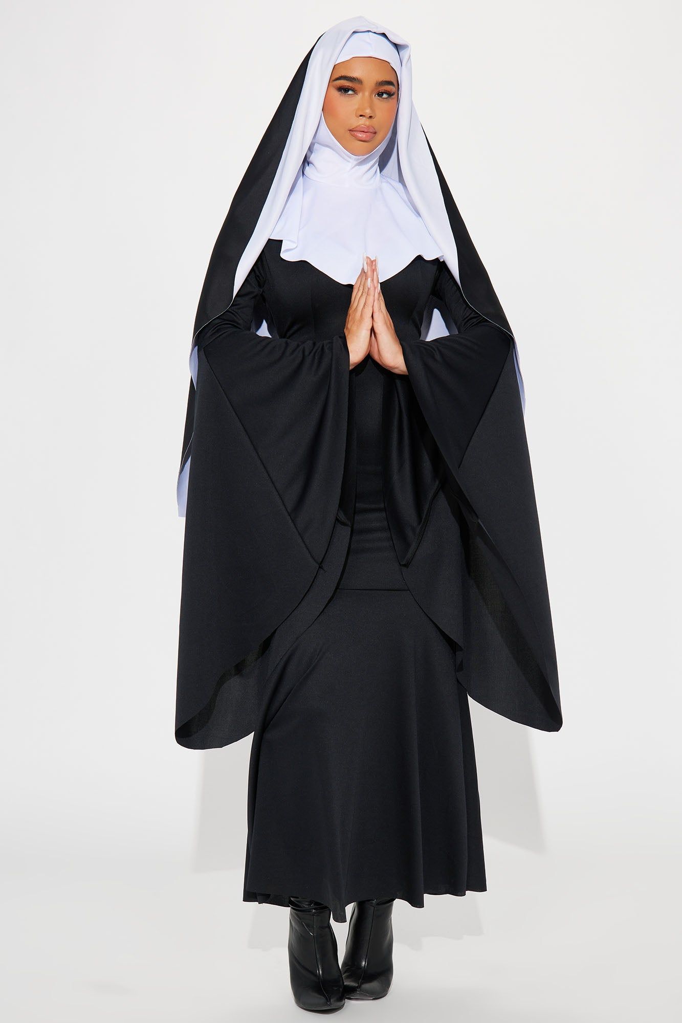 Sultry Sinner Nun 4 Piece Costume Set - Black/White sold by Fashion Nova product image thumbnail 2