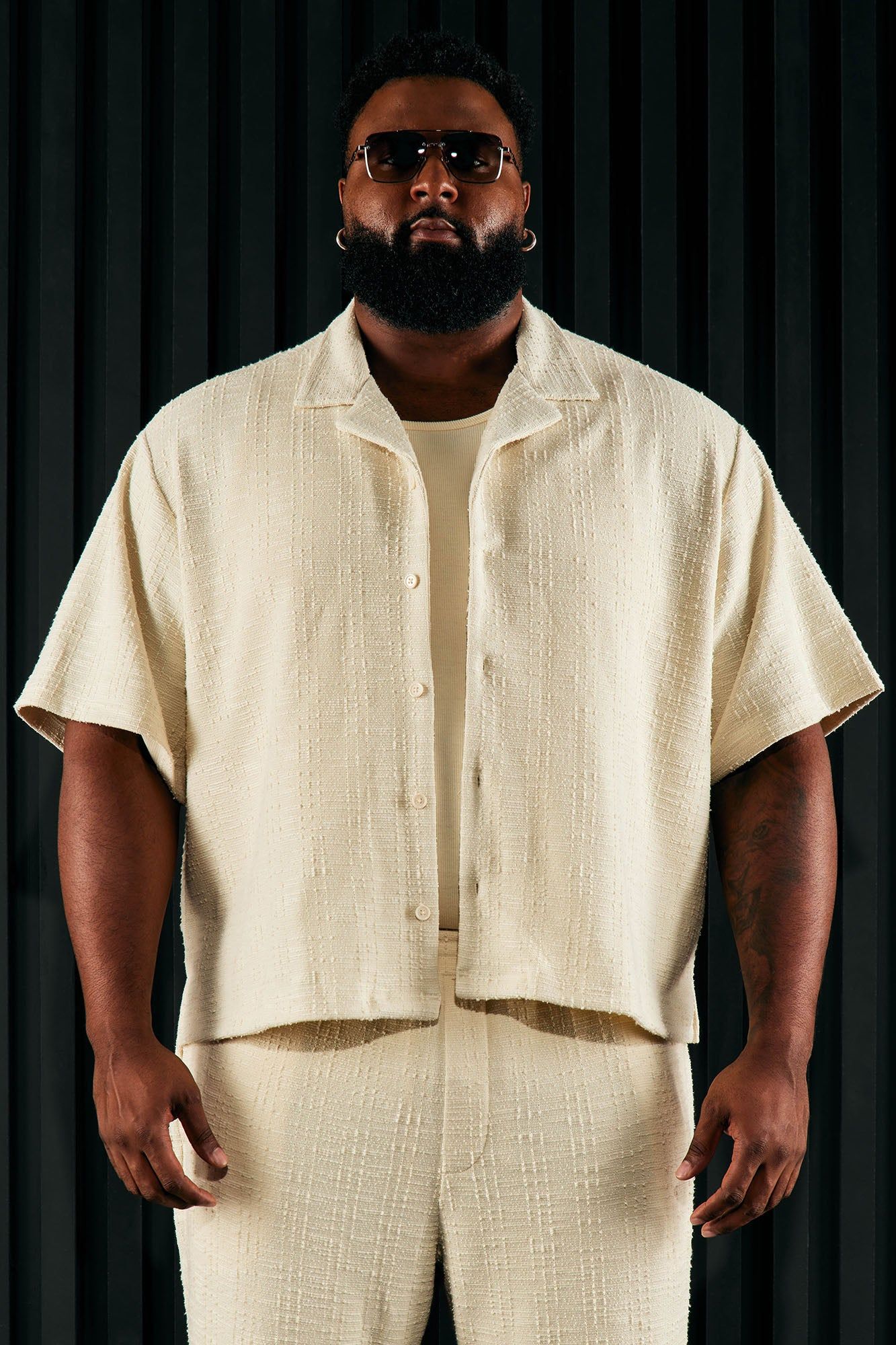 Jordan Textured Button Up Shirt - Off White sold by Fashion Nova product image thumbnail 8