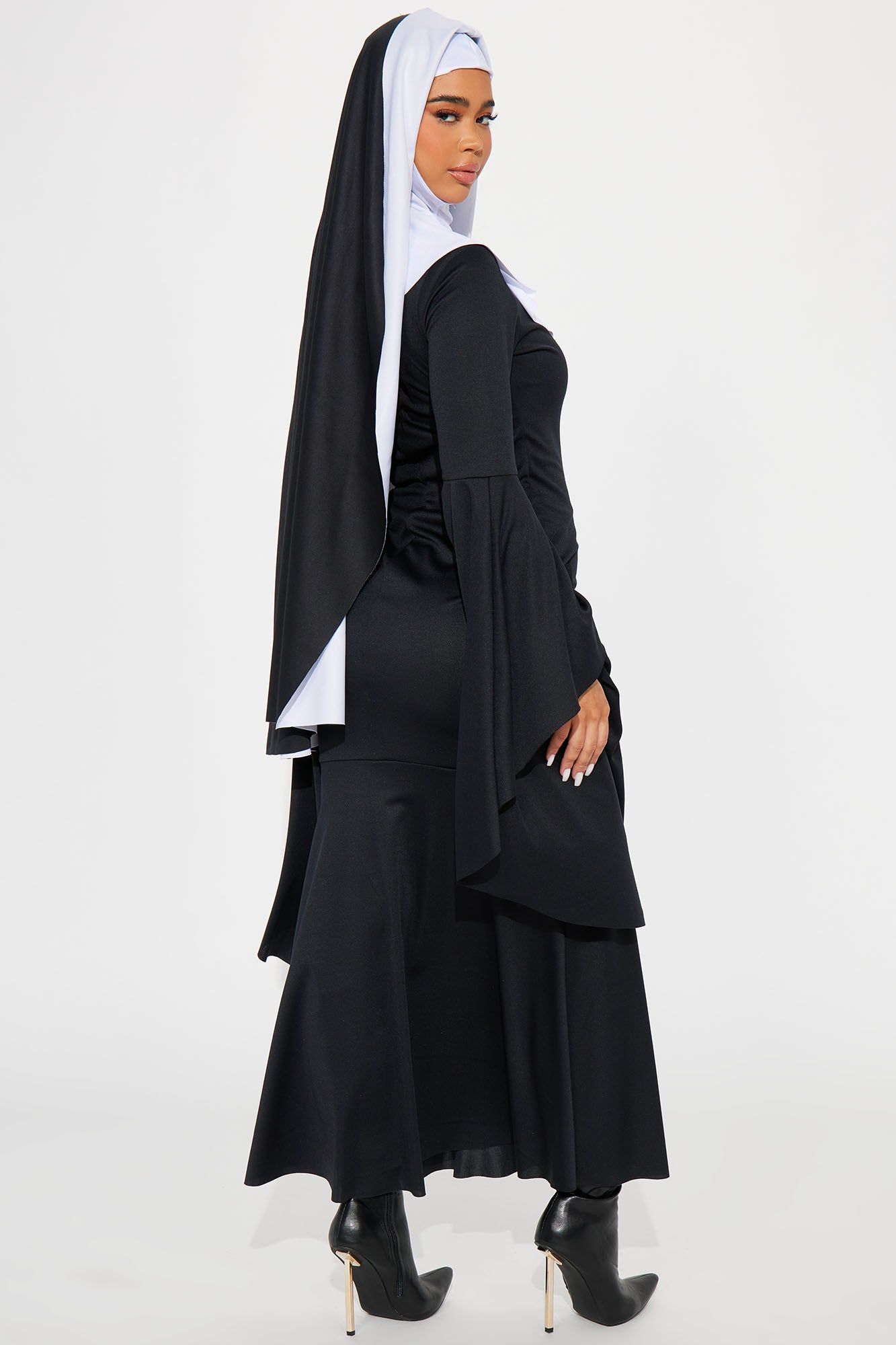 Sultry Sinner Nun 4 Piece Costume Set - Black/White sold by Fashion Nova product image thumbnail 4