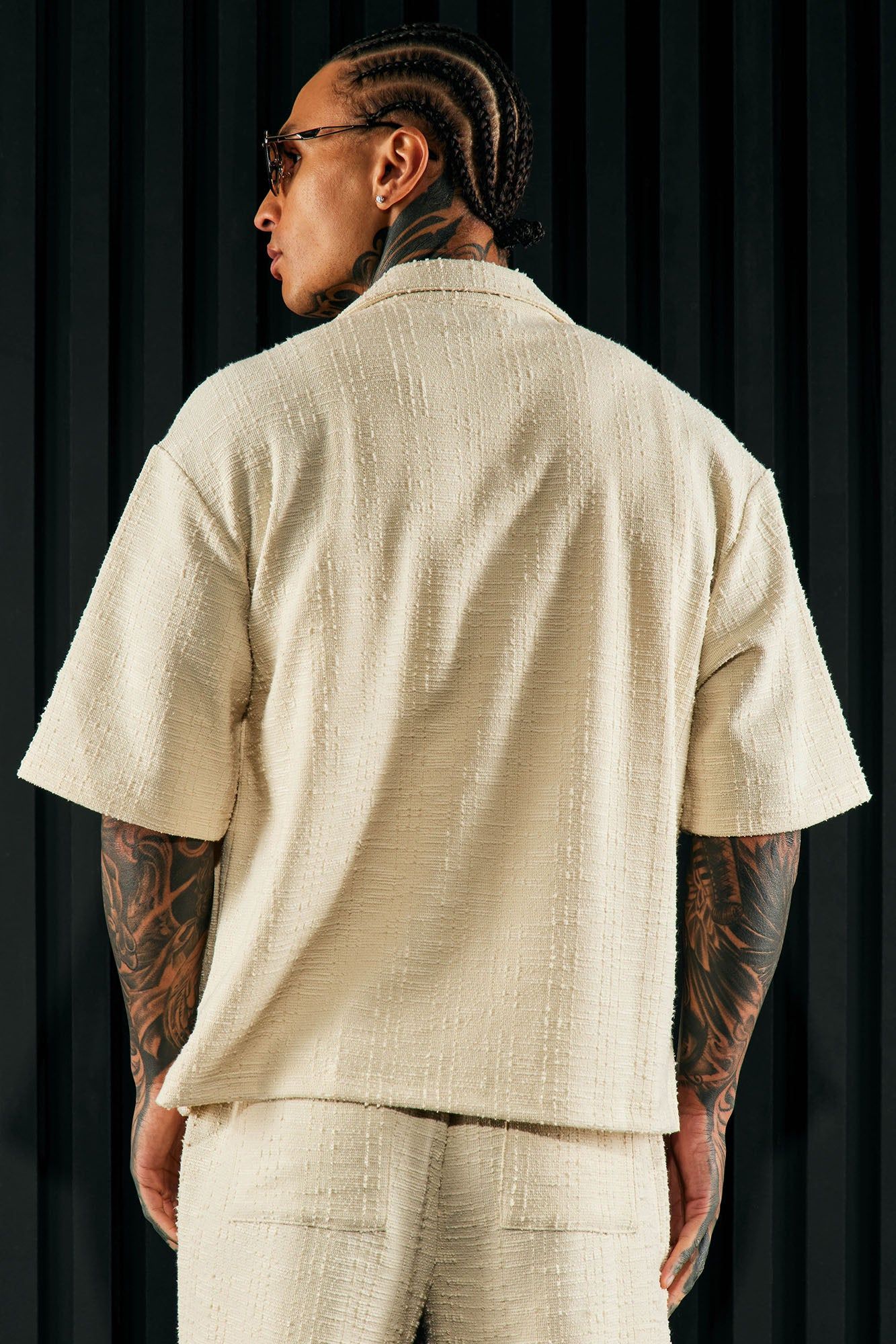 Jordan Textured Button Up Shirt - Off White sold by Fashion Nova product image thumbnail 3