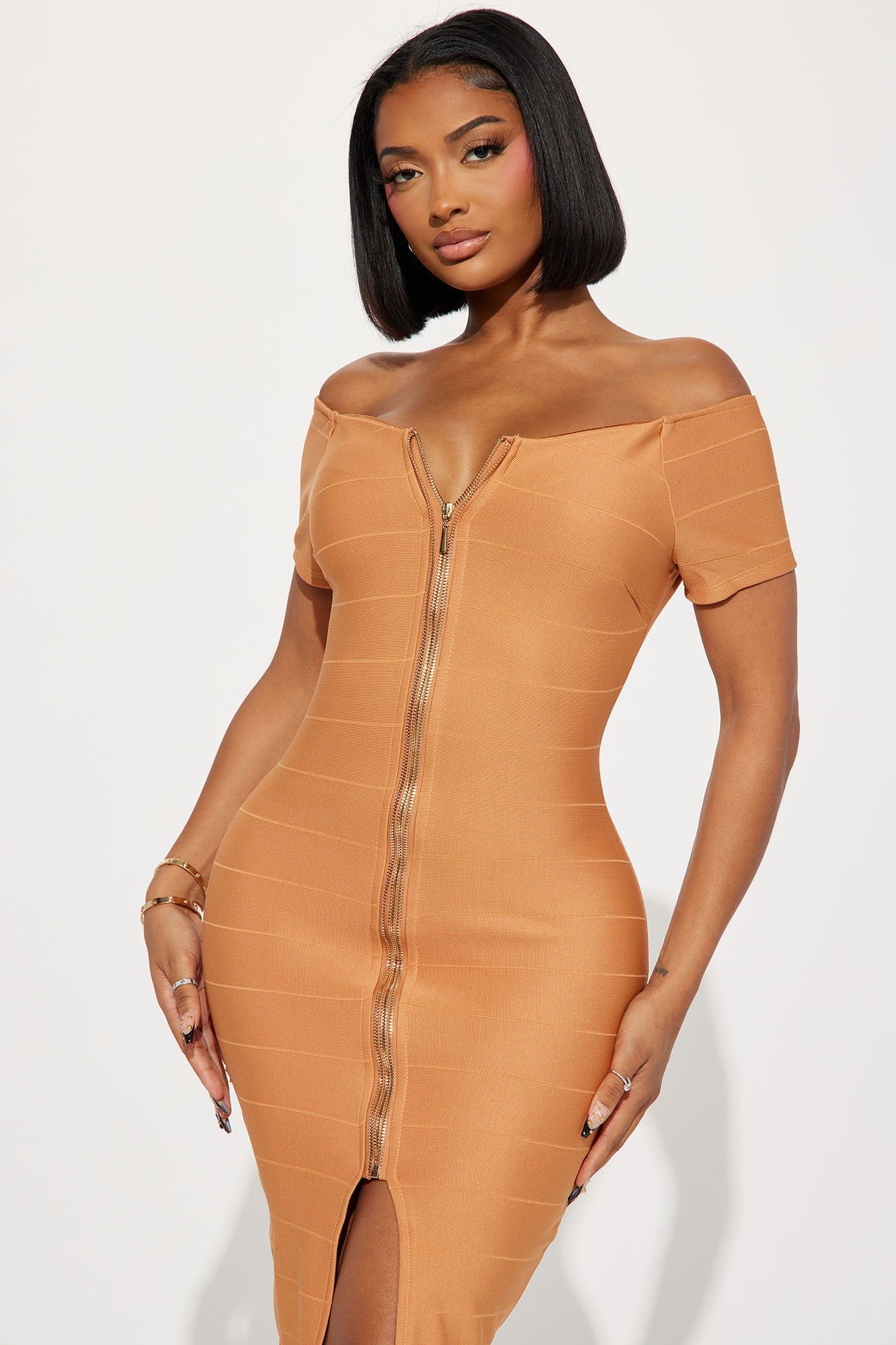 Jada Bandage Midi Dress - Camel sold by Fashion Nova product image thumbnail 2