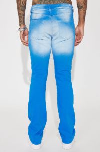 Eye Catching Stacked Skinny Flare Jeans - Blue sold by Fashion Nova