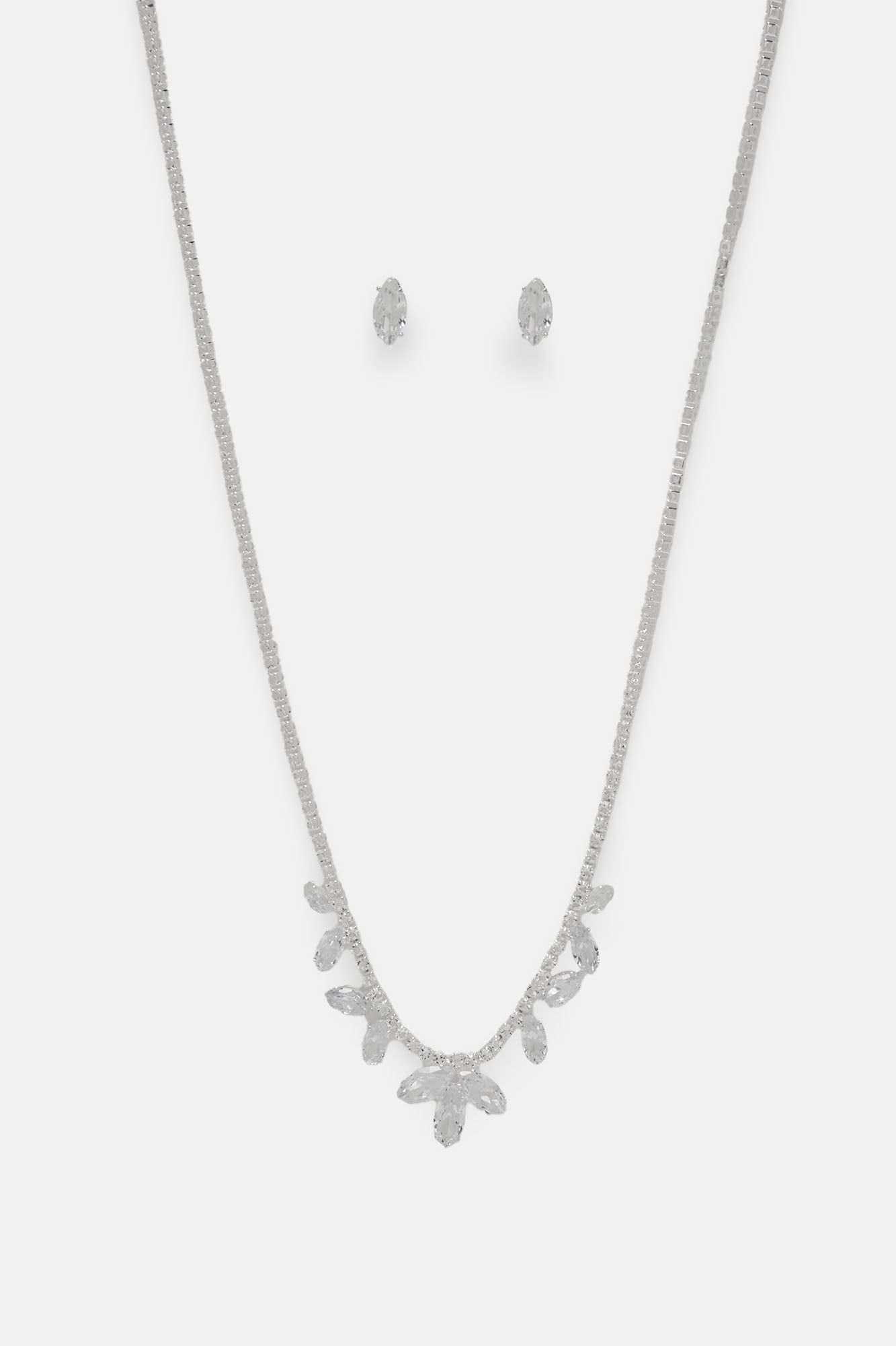 Fairytale Moment Necklace And Earring Set - Silver sold by Fashion Nova product image thumbnail 3