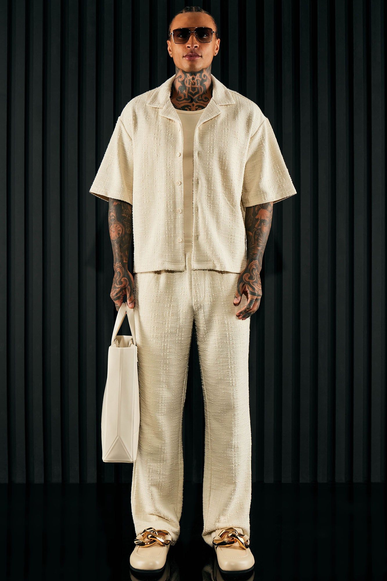 Jordan Textured Button Up Shirt - Off White sold by Fashion Nova product image thumbnail 2