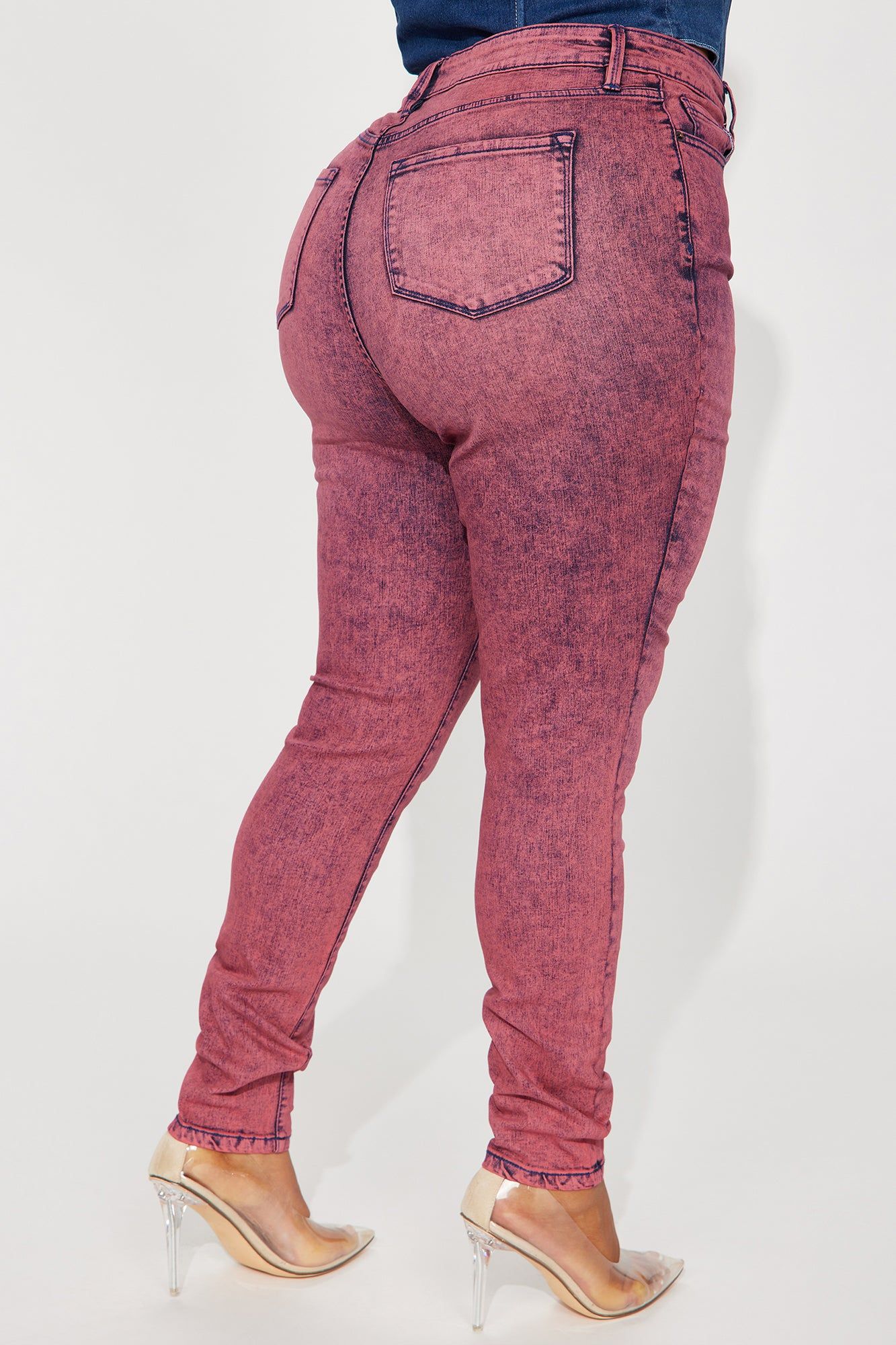 It's Giving High Stretch Curvy Skinny Jeans - Pink sold by Fashion Nova product image thumbnail 6