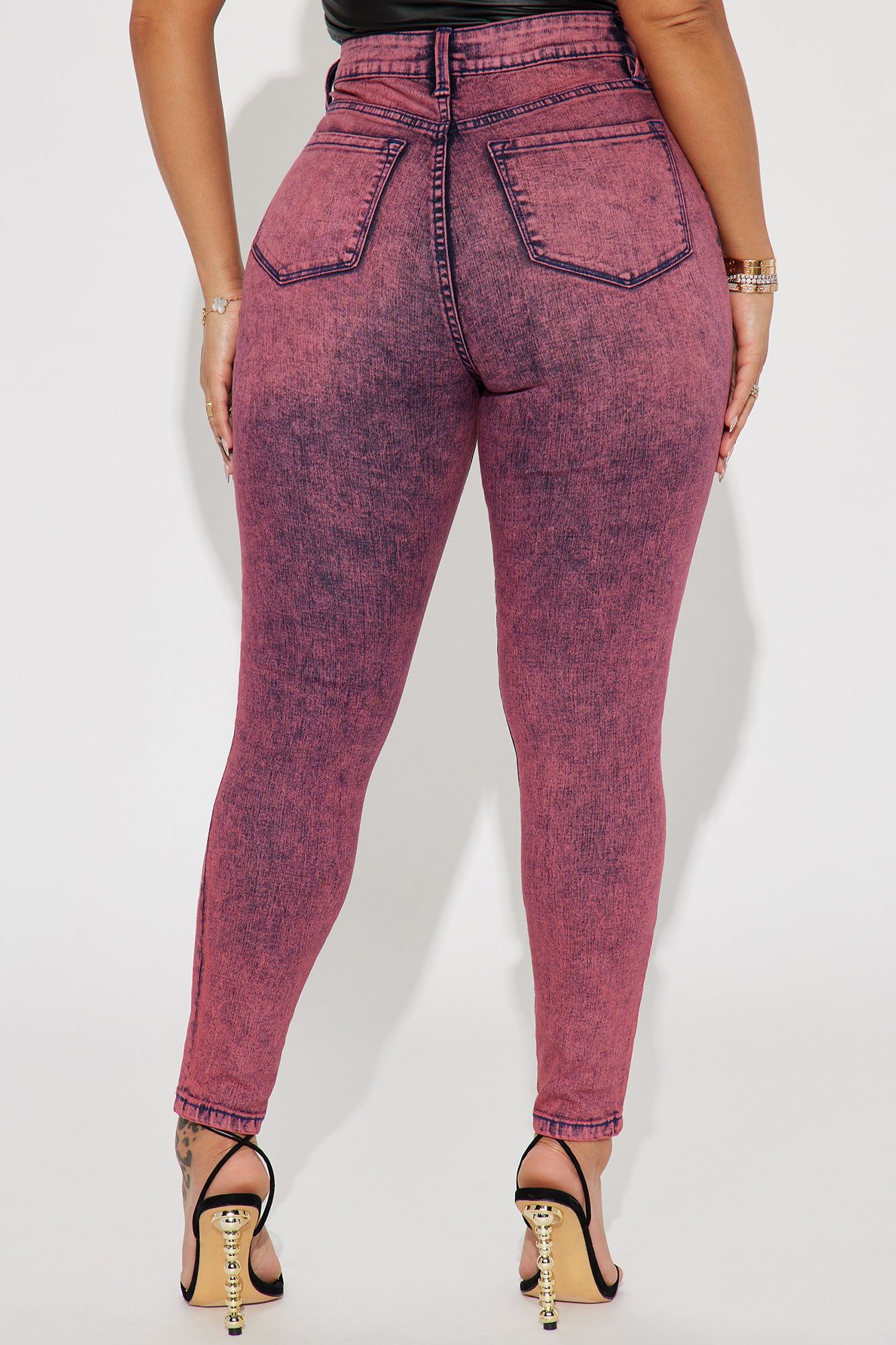 It's Giving High Stretch Curvy Skinny Jeans - Pink sold by Fashion Nova product image thumbnail 3