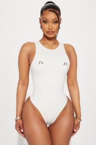 No Distractions Bodysuit - White sold by Fashion Nova