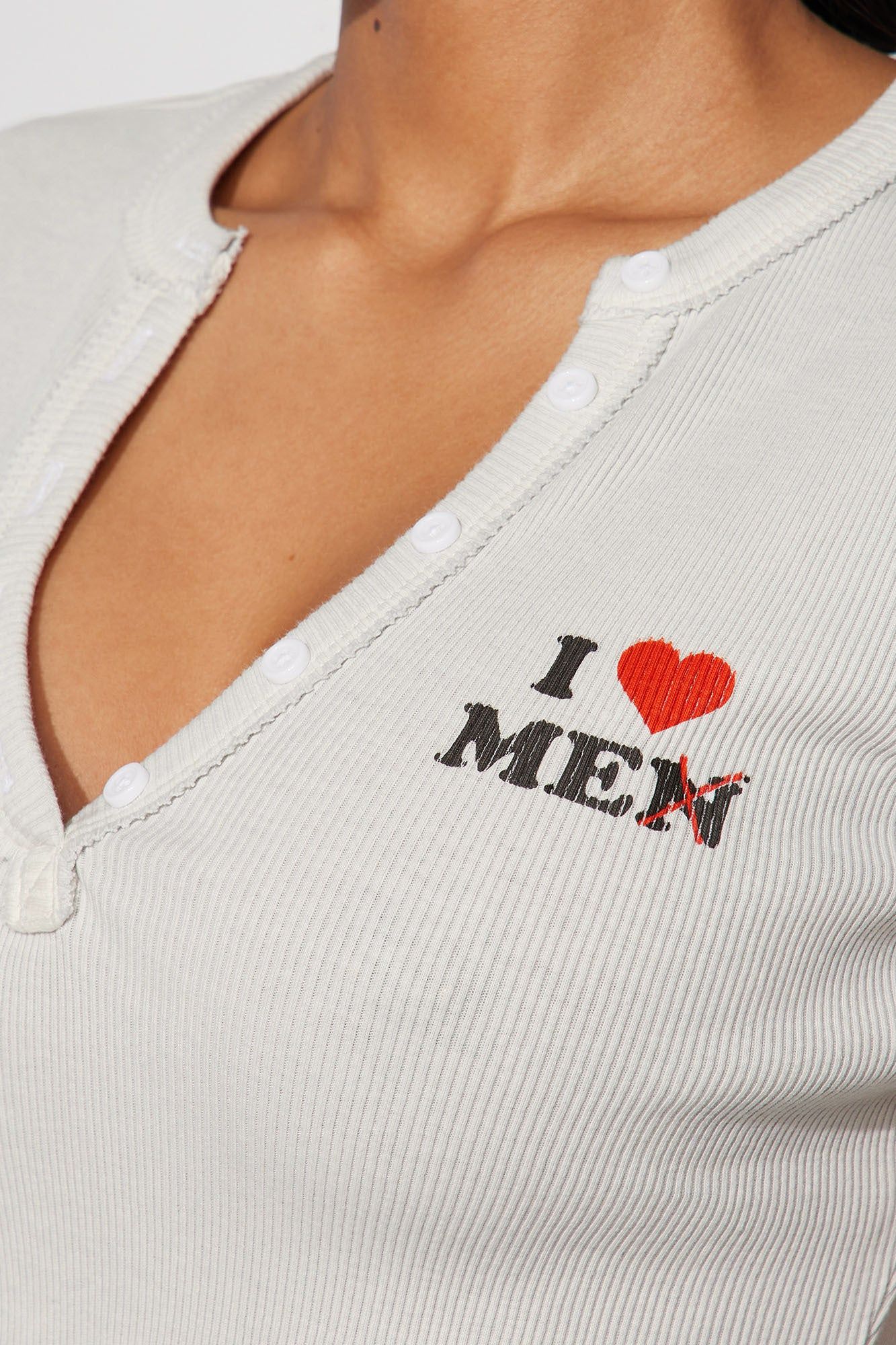 I Love Me Henley Top - Grey sold by Fashion Nova product image thumbnail 3