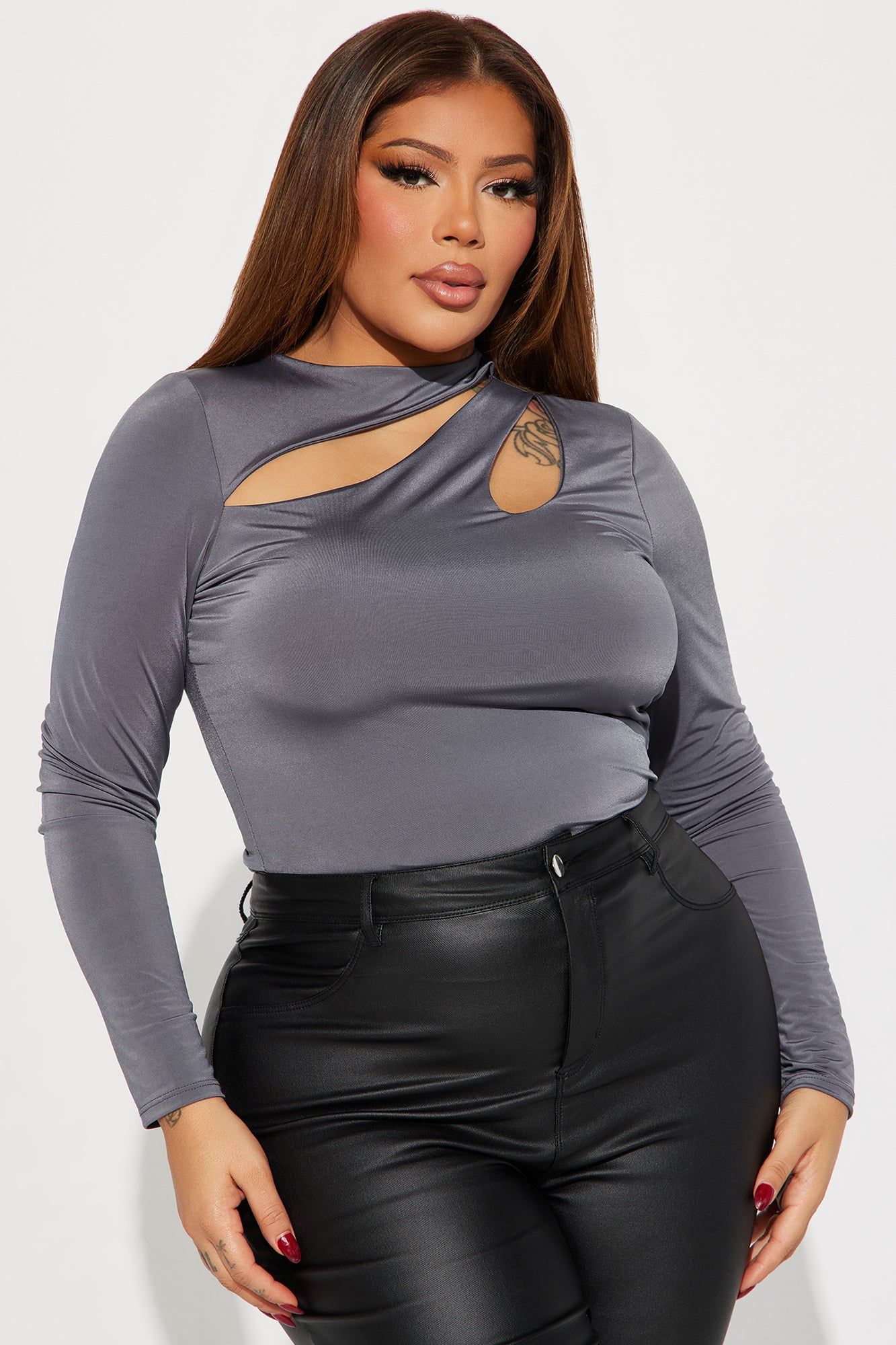 Your Bad Habit Cut Out Top - Charcoal sold by Fashion Nova product image thumbnail 4