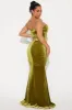 Falling For You Velvet Maxi Dress - Chartreuse sold by Fashion Nova