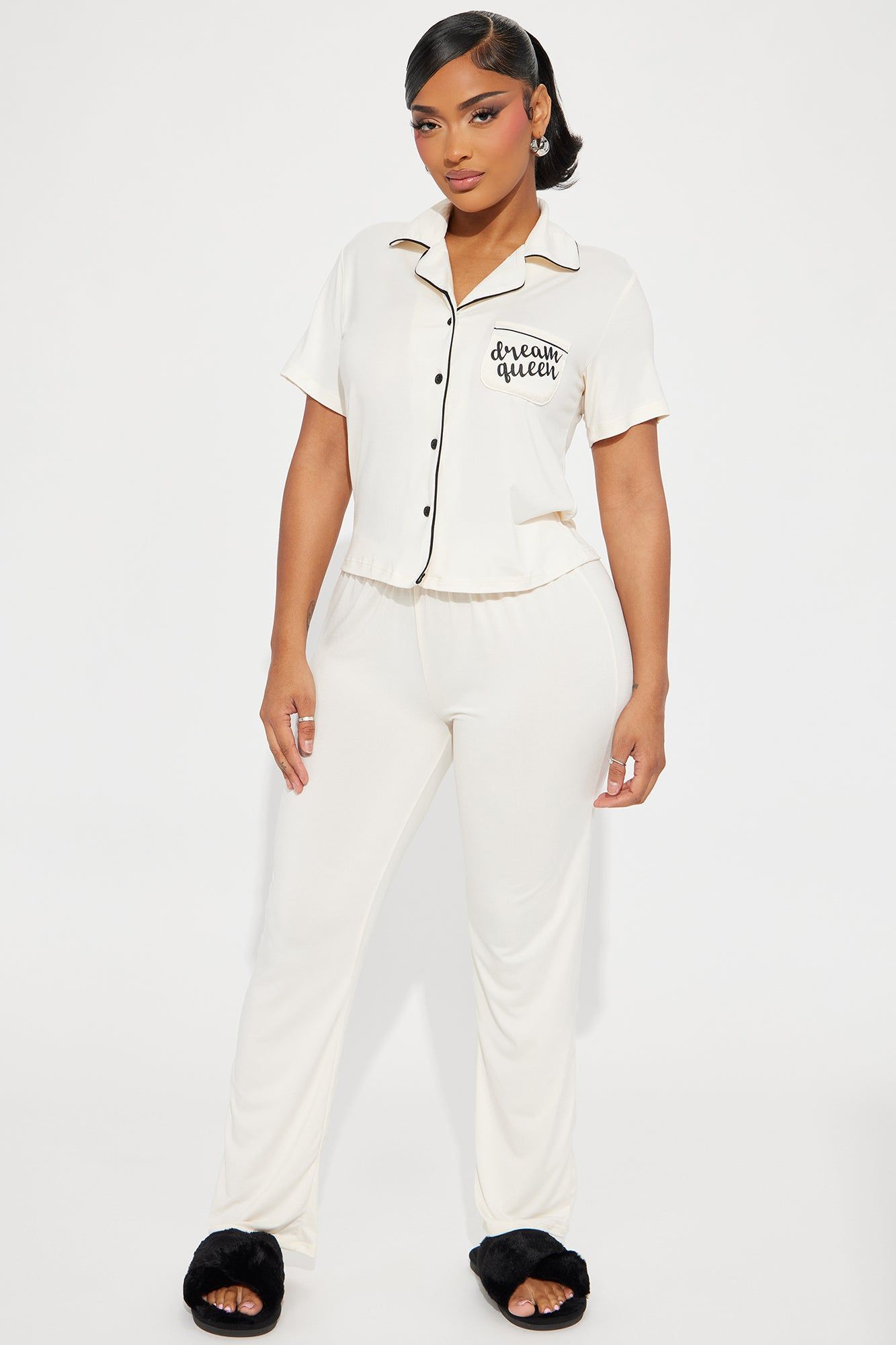 Queen Of Dreams PJ Pant Set - Beige sold by Fashion Nova